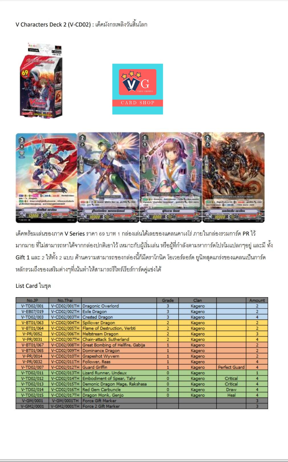 v-characters deck ไอจิv-cd01 ไคv-cd02 ชุดเริ่มต้น