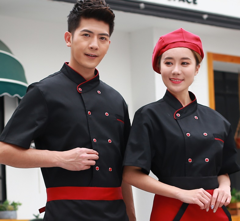 C6203007 เสื้อเชฟ เสื้อพ่อครัว เสื้อแม่ครัว เสื้อพนักงานทำอาหาร เสื้อกุ๊ก แขนยาว สีภาพ M-4XL C6203007 เสื้อ+ผ้ากันเปื้อน