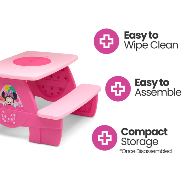 ที่นั่งกิจ โต๊ะปิกนิก Disney Minnie Mouse 4 สองเเบบ พร้อมกระดานสำหรับการสร้างและที่วางแก้วในตัวโดย Delta Children ราคา 4,500 - บาท