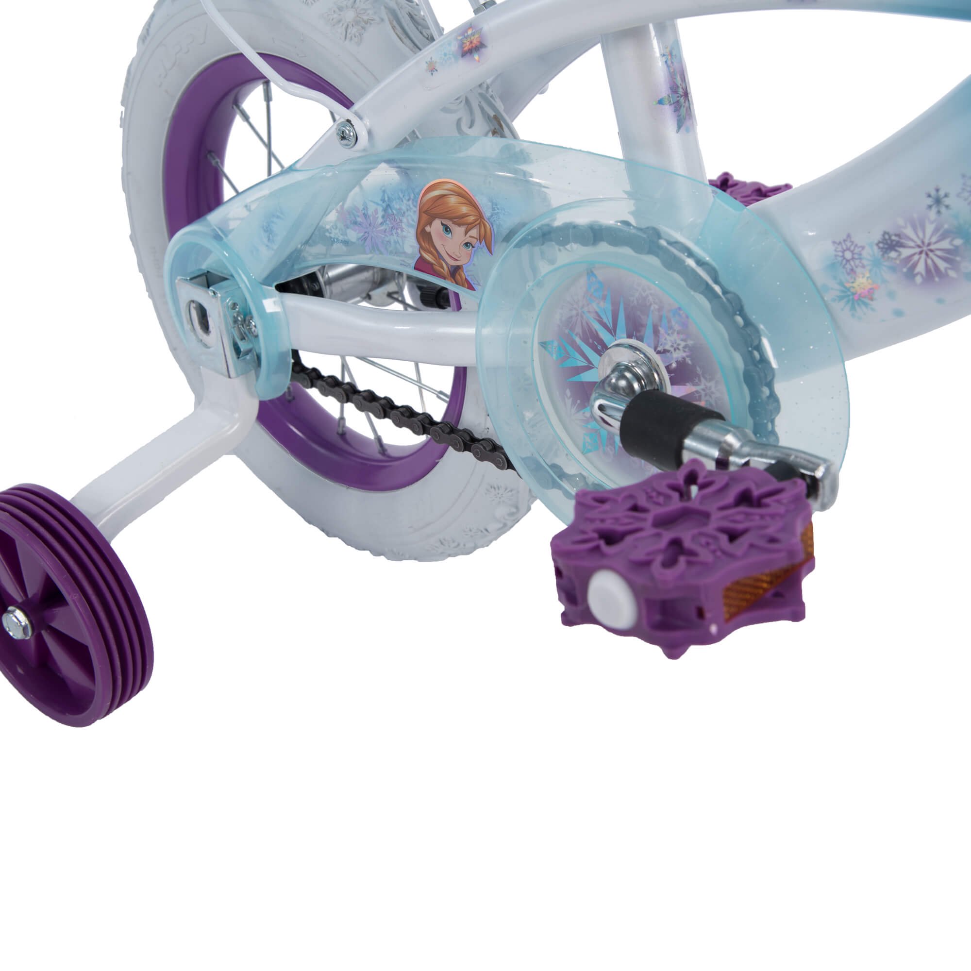 จักรยานเด็กลายเจ้าหญิงดิสนี่ย์ โฟรเซ่น Disney Frozen 12" Girls Bike with Doll Carrier by Huffy (สินค้านำเข้า USA) ขนาดล้อ 12 นิ้ว ยี่ห้อ Huffy สำหรับเด็ก 3-5 ขวบ