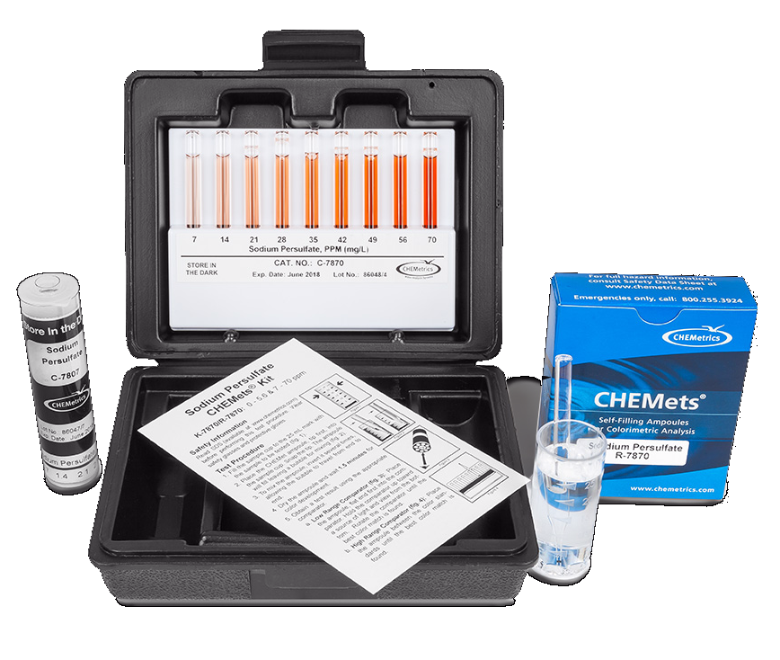 CHEMets รหัสสินค้าK-7870 Range: 0-5.6 & 7-70 ppm Persulfate — CHEMets® Visual Kit