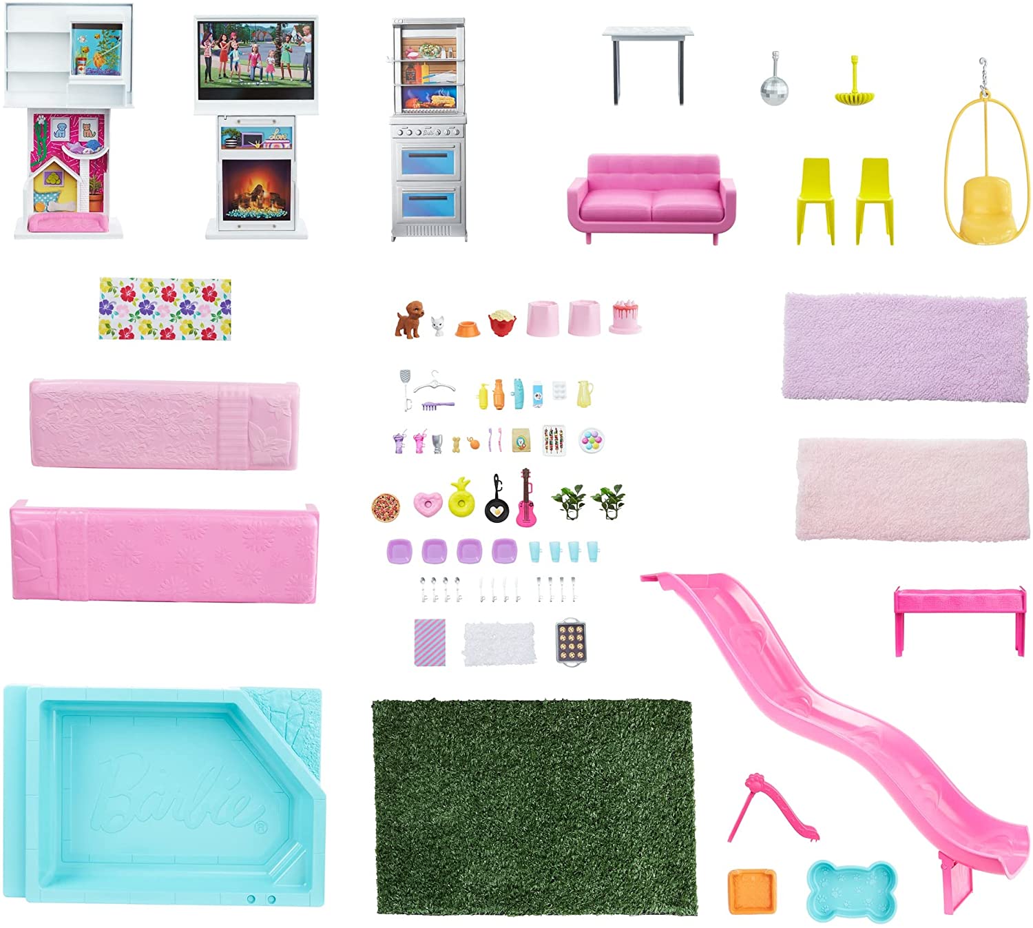 บาร์บี้ บ้าน พร้อมสระว่ายน้ำ สไลด์ ลิฟต์ และระบบแสงสีเสียง Barbie® New DreamHouse® Dollhouse with Pool, Slide, Elevator, Lights & Sounds ราคา 12900 - บาท