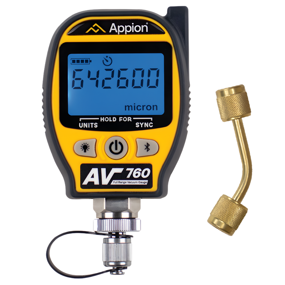 Appion รหัส AV760 เครื่องมือวัดสำหรับวัดระดับสุญญากาศความแม่นยำสูง,Full range vacuum gauge