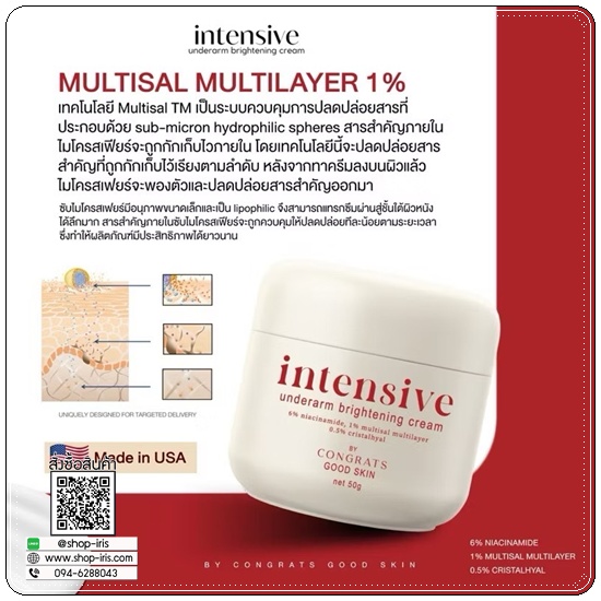 ครีมรักแร้ขาว Intensive Underarm Congrats Good Skin (แพ็คเก็จใหม่)