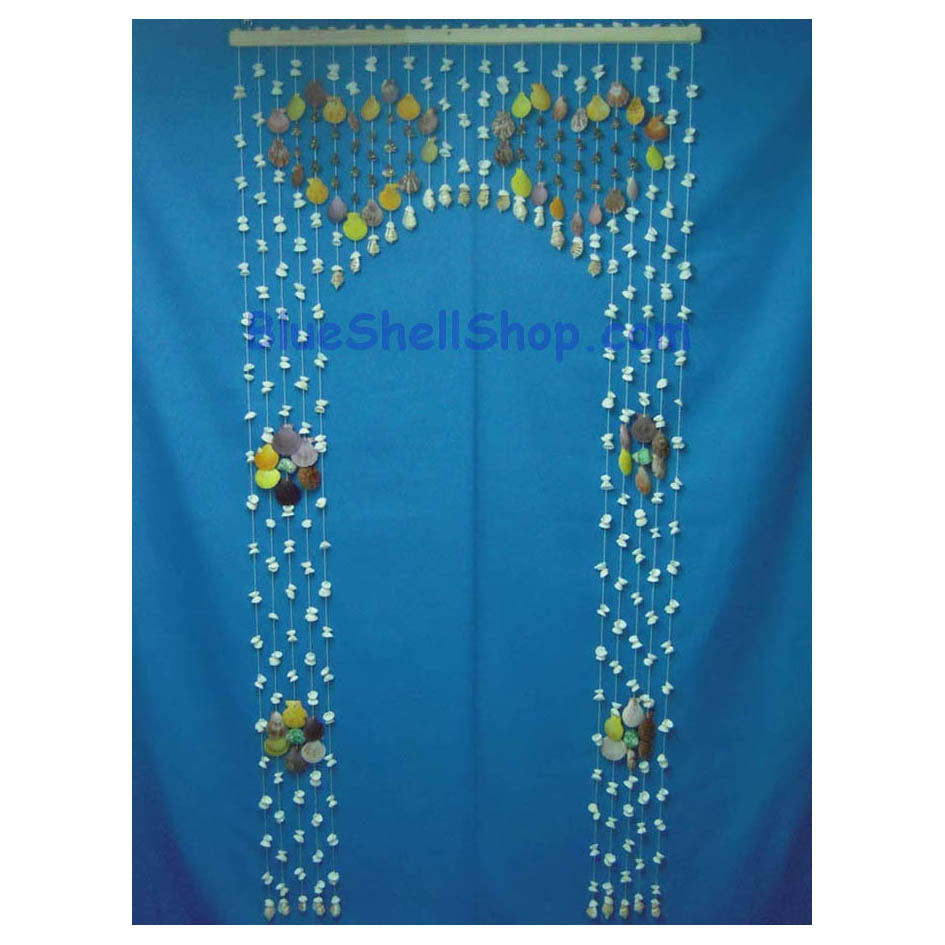 ม่านโค้งยาวลายหัวใจคู่เชลล์สี