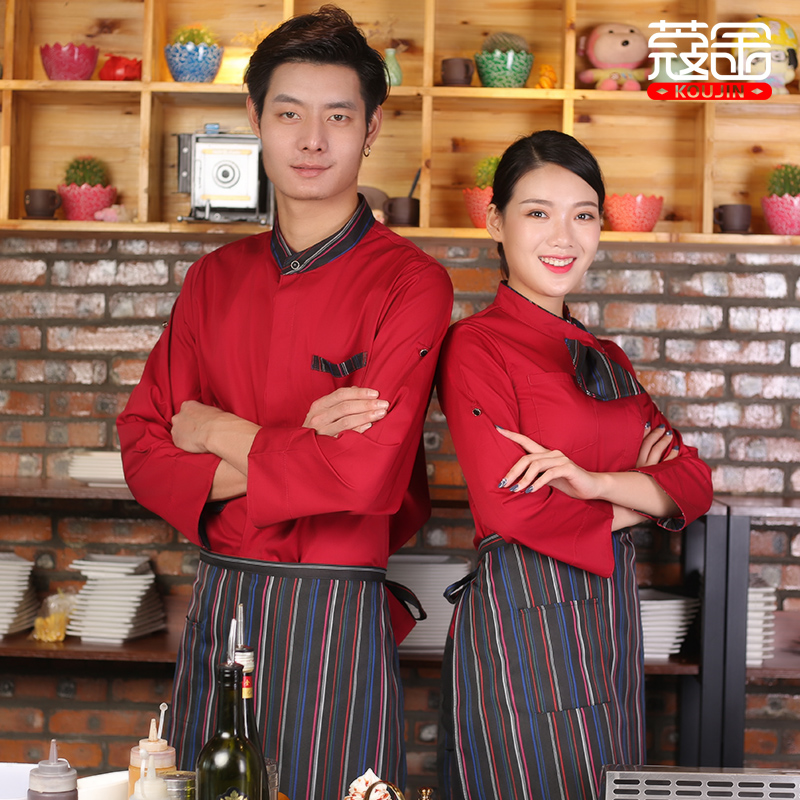 F6205007 เสื้อพนักงานต้อนรับ เสื้อพนักงานเสริฟ เสื้อพนักงานโรงแรม เสื้อพนักงานร้านอาหาร สีภาพ S-3XL F6205007 เสื้อ+ ผ้ากันเปื้อนตามรูป