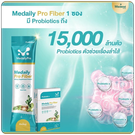 ดีท็อกซ์สูตรคุณหมอ Medaily Pro Fiber ไฟเบอร์ลดบวม