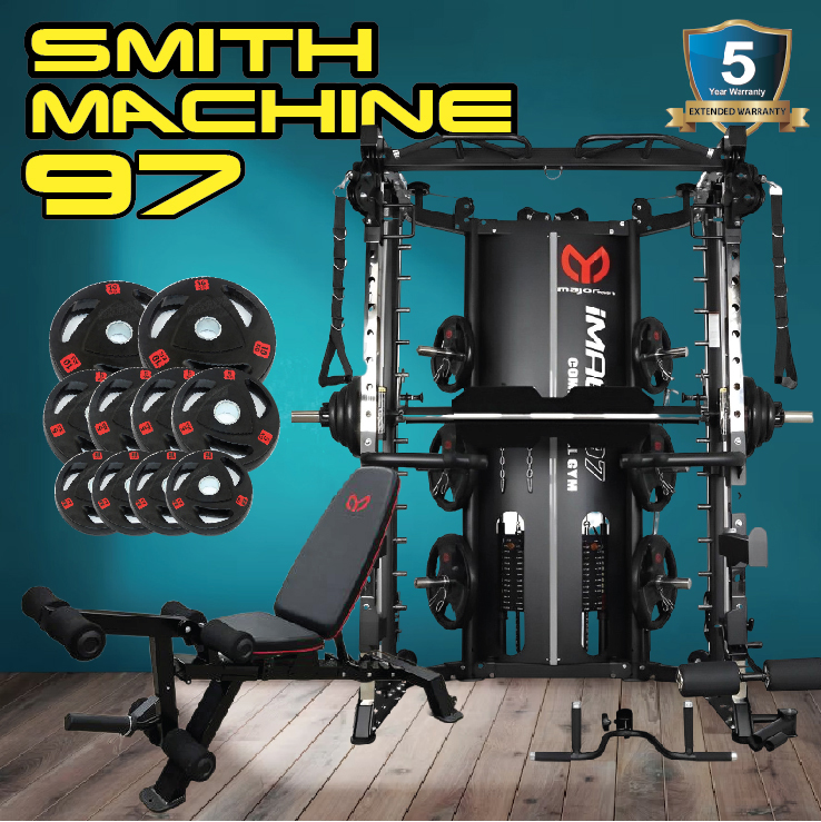 Smith Machine IMAGG 97 + ม้านั่ง819A + แผ่นน้ำหนัก50kg, สมิทแมชชีน