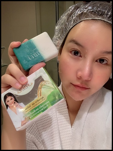 สบู่รวงข้าวใบบัวบก by ตั๊ก ลีลา Ruang Khao And Gotu Kola Soap