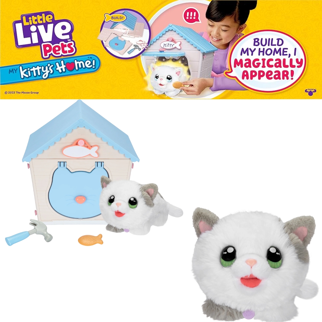 นำเข้า 🇺🇸😻🙋♀️ Little Live Pets Interactive Cat Hutch ชุดบ้านพร้อมตุ๊กตาแมวที่โต้ตอบได้เหมือนจริง! น้องเหมียวตัวนี้มี เสียงและปฏิกิริยามากกว่า 25 แบบ 🎶