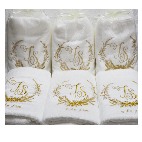 Bambio ผ้าขนหนูรับไหว้ปักโลโก้