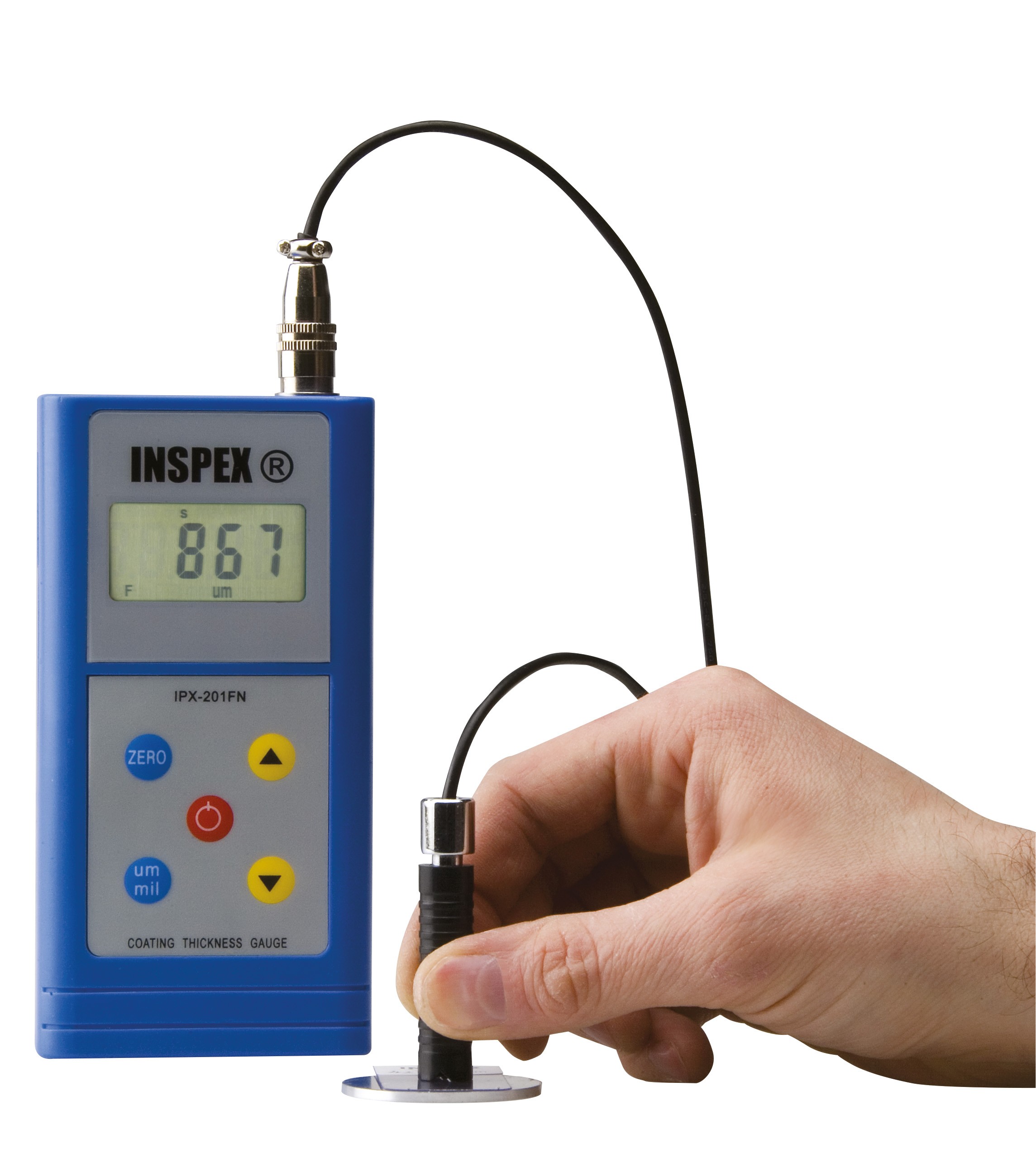 Inspex รหัส IPX-201FN เครื่องมือวัดความหนาสีและงานชุบผิวสำหรับอโลหะ,Inspex Digital Coating Thickness Gauge,IPX-201FN