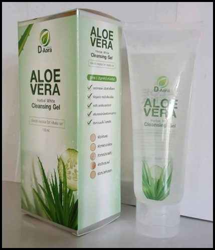 อโลเวล่า เฮอร์เบิลไวท์ คลีนซิ่ง เจล Aloe Vera Herbal White Cleansing Gel By D-Aora
