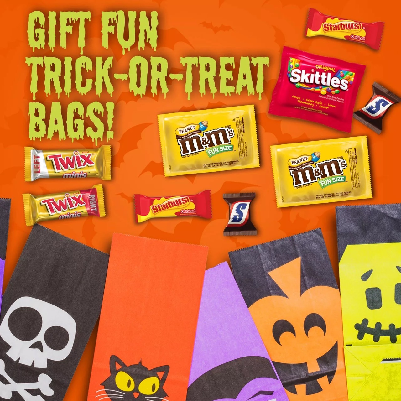 นำเข้า🇺🇸 Halloween treats 🎃👻 M&M's, Snickers, Skittles, Starburst & Twix Bulk Halloween Candy (230 ชิ้น.) ราคา 1,990 บาท