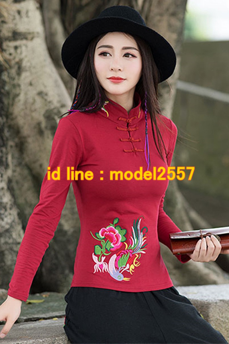 UM6102020 เสื้อยืดแขนยาวโมฮีเมียน เย็บปักถักร้อยชาติพันธุ์ UM6102020 ตัว