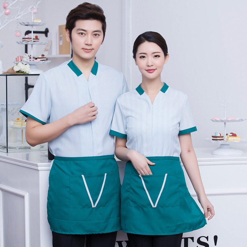 F6205015 เสื้อพนักงานต้อนรับ เสื้อพนักงานเสริฟ เสื้อพนักงานโรงแรม เสื้อพนักงานร้านอาหาร สีภาพ L-3XL F6205015 เสื้อ+ผ้ากันเปื้อน
