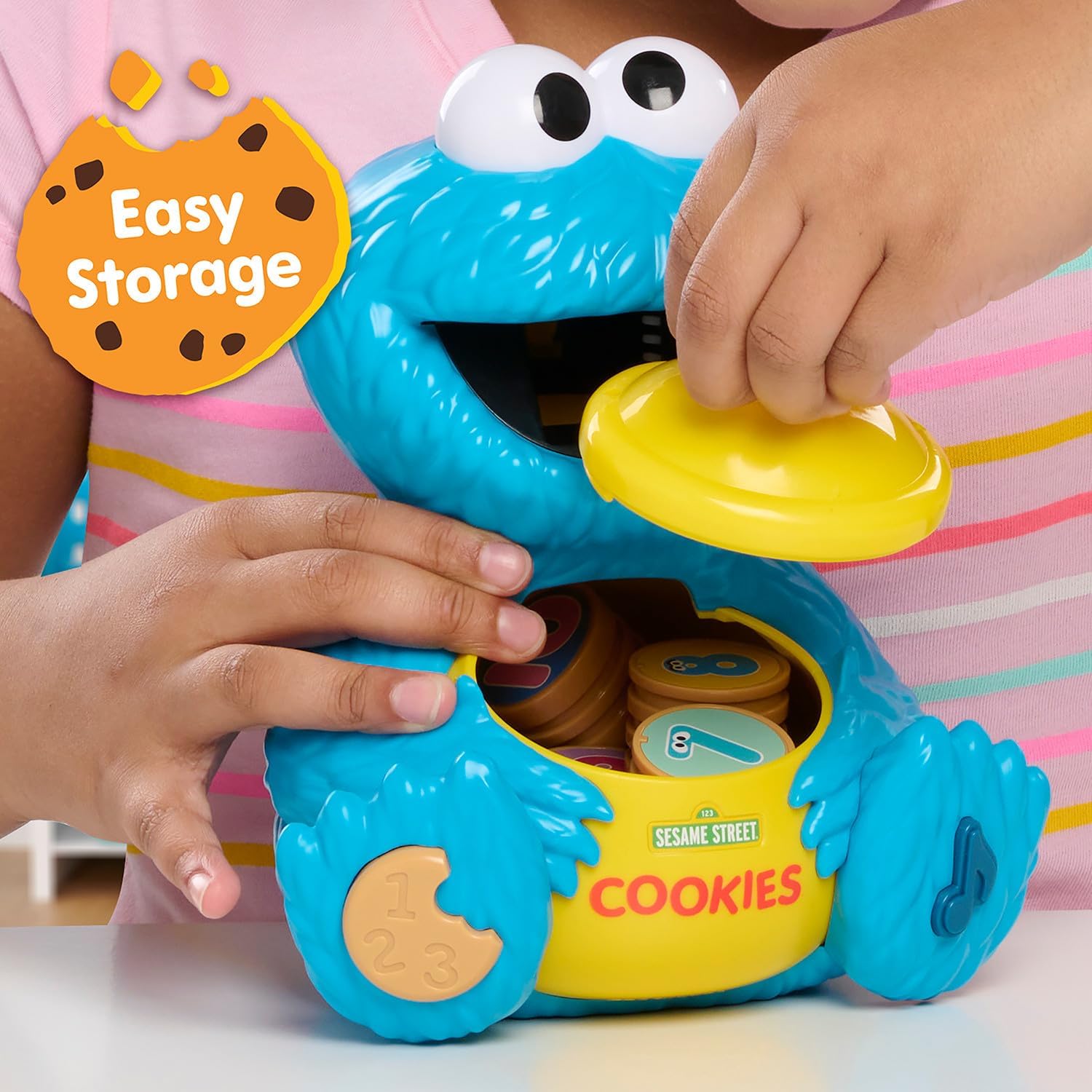 ‼ใหม่ของเล่นฝึกทักษะ🩵 นำเข้า🇺🇸 Just Play Sesame Street Cookie's Counting Jar - เพื่อการเรียนรู้และการศึกษา ของเล่นสำหรับเด็กตั้งแต่ 2 ขวบขึ้นไป 12 ชิ้น 20 วลีและเสียง🍪 ราคา 1890 บาท