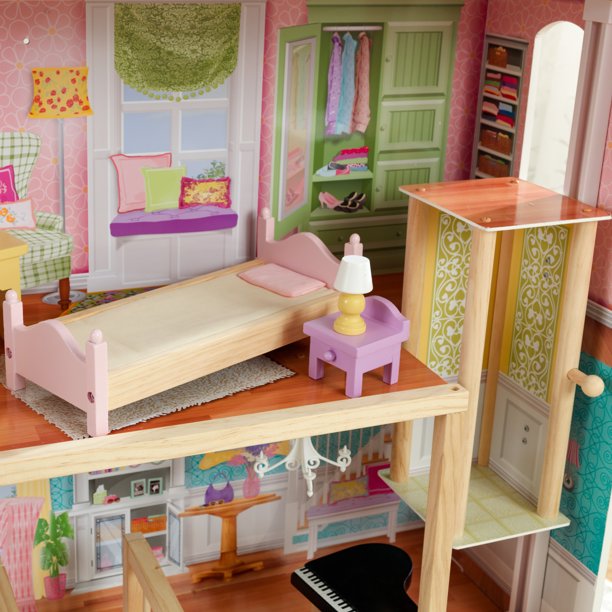 บ้านตุ๊กตา KidKraft Grand View Mansion Dollhouse with EZ Kraft Assembly™ Elevator and 34 Accessories
