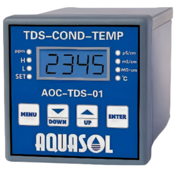 Aquasol รุ่น AOC-TDS01(TDS) เครื่องวัดและควบคุมค่าสหรับความเข้มข้นของสารที่ละลายในน้ำ , Online TDS controller , TDS range: 0～10000ppm