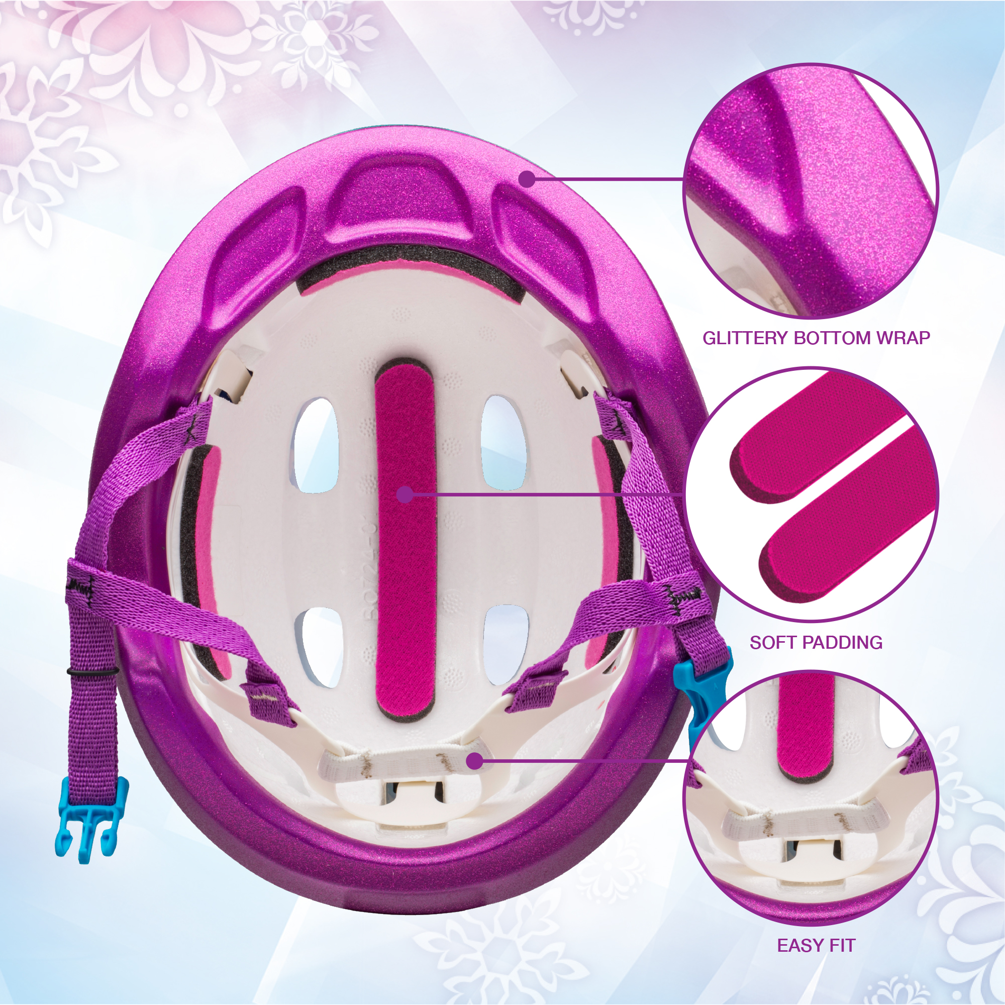 ชุดหมวกกันน็อค พร้อมถุงมือและสนับเข่า ลาย Disney's Frozen 2 Waterhorse Bike Helmet, Toddler 3+ (48-52 cm)