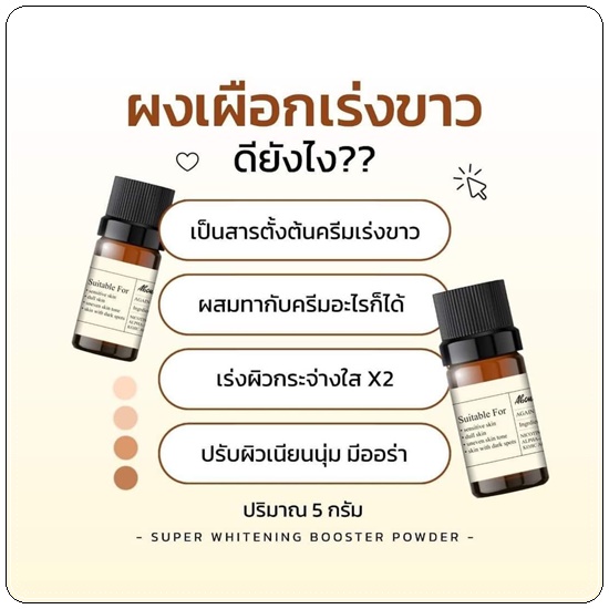 ผงเผือกเร่งขาว Again Booster Poweder Whitening ผงไวท์เทนนิ่ง
