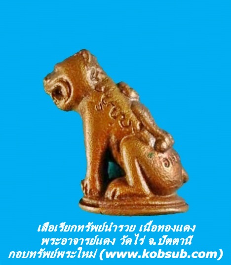 เสือเรียกทรัพย์นำรวย เนื้อทองแดง พระอาจารย์แดง วัดไร่ จ.ปัตตานี