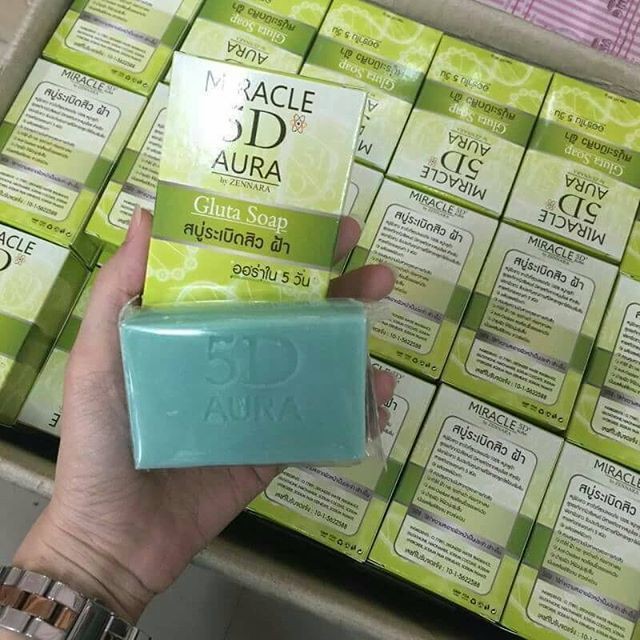สบู่ระเบิดสิว ฝ้า Miracle 5D Aura by Zennara