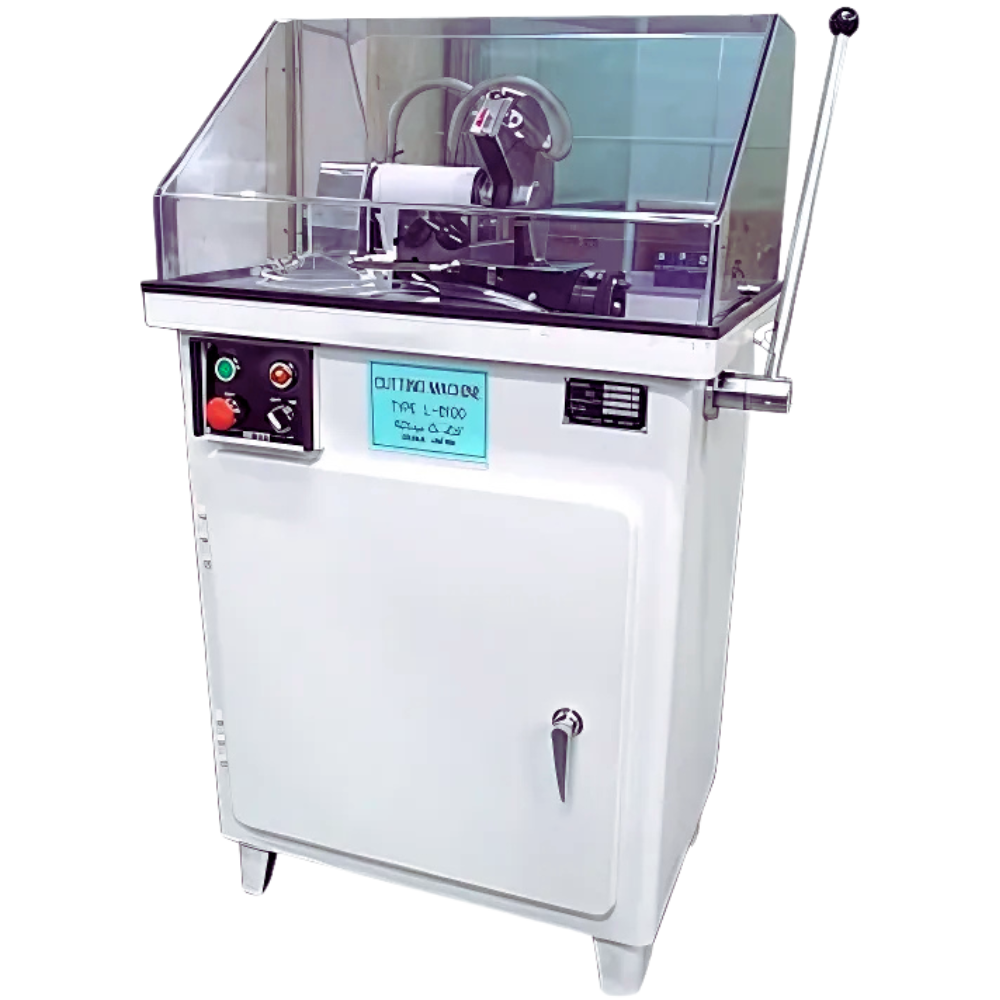 Wingo รุ่น L-9000 เครื่องตัดชิ้นงานตัวอย่างชนิดบากหน้าและหลังแบบมือดึง,Sample cutting machine front and rear notch manual type,max. cutting φ80mm