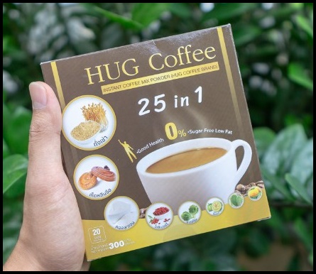 ฮัก คอฟฟี่ HUG Coffee 25 in 1 กาแฟดีเพื่อสุขภาพ ผสมถั่งเช่า