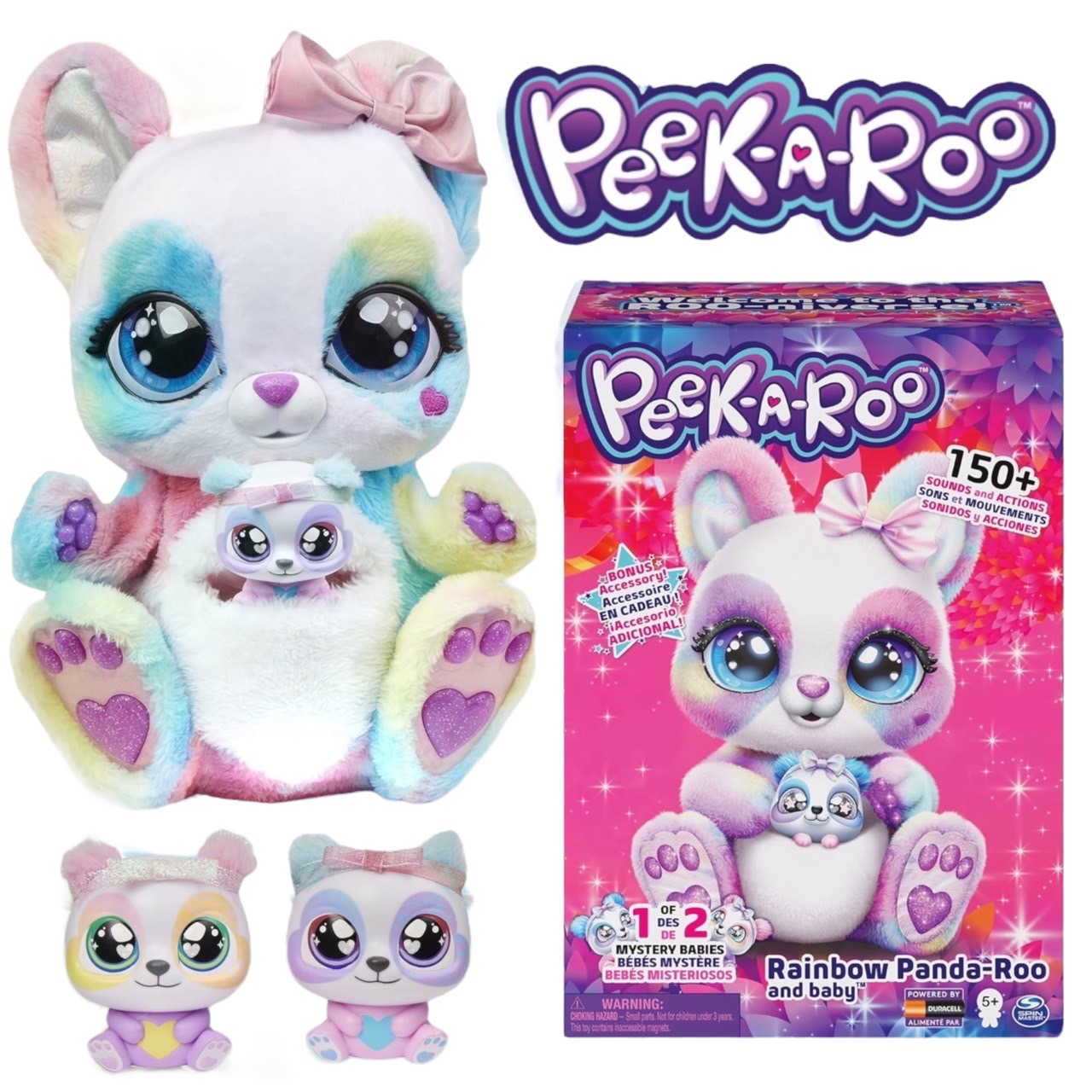 มาม๊าหมี&ลูกน้อยPeek-A-Roo, Interactive Rainbow Plush Toy and Baby with Bonus Bows , สำหรับเด็กอายุ 5ปีขึ้นไป , ราคา 3990 บาท