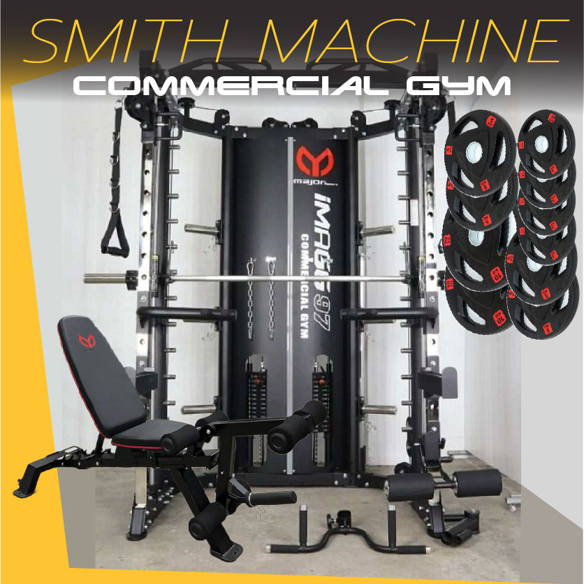 Smith Machine IMAGG 97 + ม้านั่ง819A + แผ่นน้ำหนัก50kg, สมิทแมชชีน