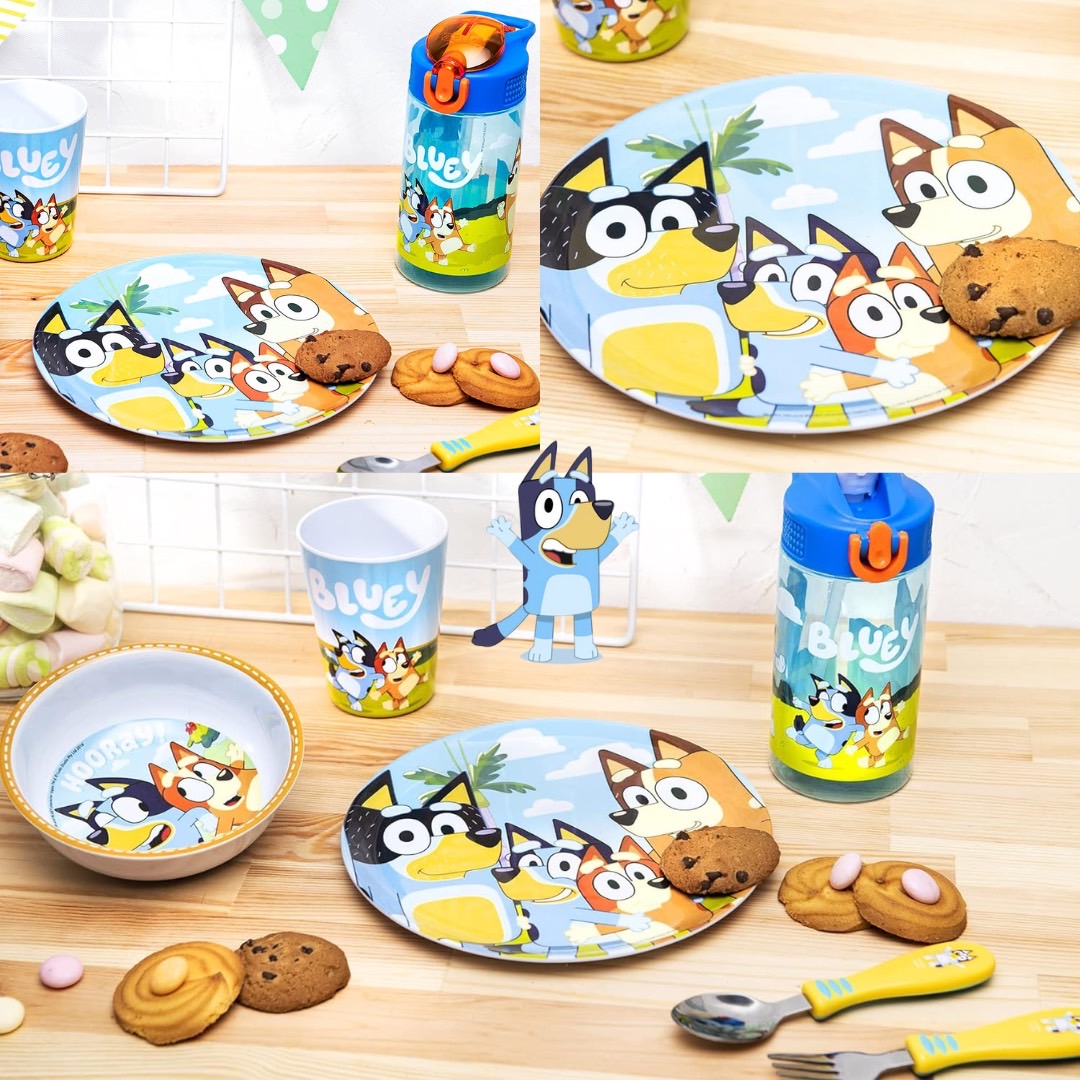นำเข้า 🇺🇸 🌈เปลี่ยนทุกมื้อให้สดใสไปกับเซ็ตจาน Bluey 🍽️✨ เซ็ตของใช้เด็ก 6 ชิ้น จาก Zak Designs – ปลอดภัย แข็งแรง ใช้ได้จริงทุกวัน ราคา 1,990 บาท