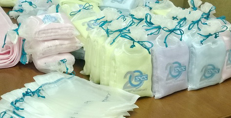 ผ้าขนหนูใยไผ่ปักโลโก้บริษัท PCS=Nissin