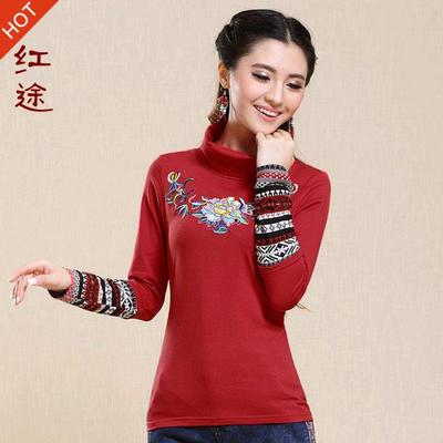 UM5806008 เสื้อยืดเกาหลี แขนยาวคอสูง พิมพ์ลาย สำหรับผู้หญิงวัยกลางคน M-4XL (พรีออเดอร์) รอ 3 อาทิตย์หลังโอนเงิน UM5806008 ตัว