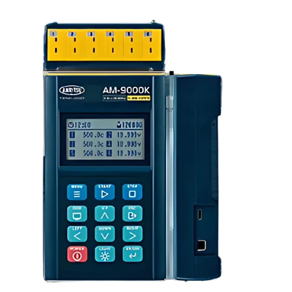 Anritsu รุ่น AM-9000E เครื่องวัดและบันทึกค่าข้อมูลอุณหภูมิ,6CH. thermometer with memory thermo-logger,meas.range:-200～ 800°C