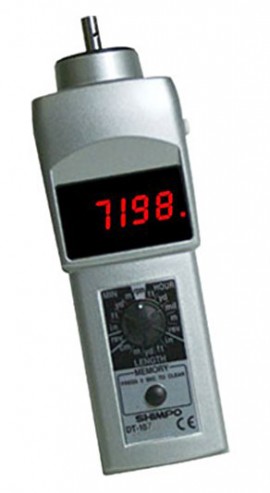 NidecShimpo รุ่นDT-107A-12KMW LED Display Contact Tachometer with 12"Circumference Knurled Aluminum Wheel