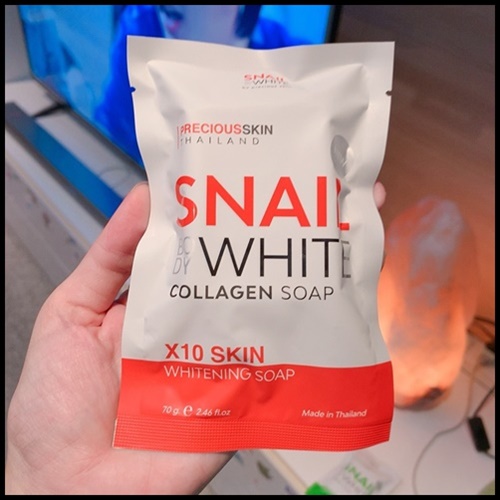 สเนล บอดี้ ไวท์ คอลลาเจน โซป Snail body white collagen soap BY PRECIOUS SKIN