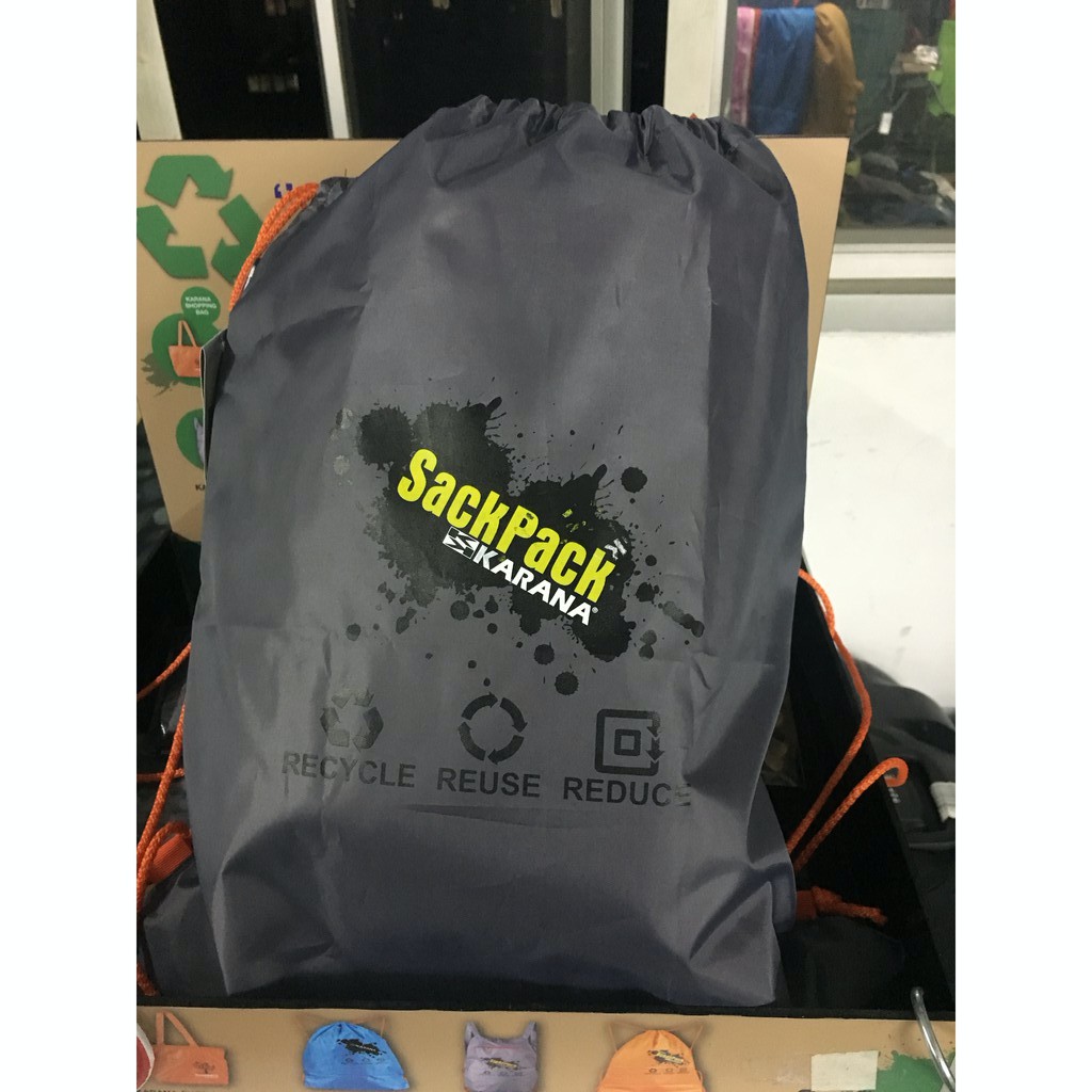 ถุงเป้พับได้ KARANA Sack Pack สินค้าแท้จากโรงงาน พกพาสะดวก ลดการใช้ถุงเพื่อโลกของเรา