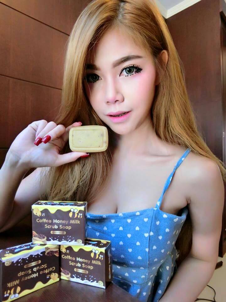 สบู่สครับกาแฟนมผึ้ง (Coffee Honey Milk Scrub Soap)