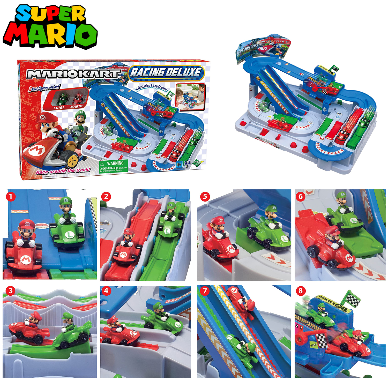 สนามแข่งโกคาร์ทEPOCH Games Mario Kart™ Racing Deluxe, Vehicle Obstacle Course with Mario and Luigi Kart Figures for Ages 5+ ราคา : 2,500 บาท