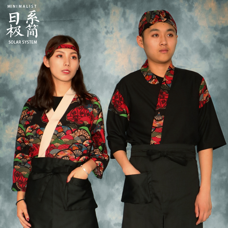 G6202003 เสื้อพนักงานร้านอาหารญี่ปุ่น เกาหลี เสื้อกิโมโน ร้านอาหารญี่ปุ่น สีภาพ S M L XL G202003 ตัว