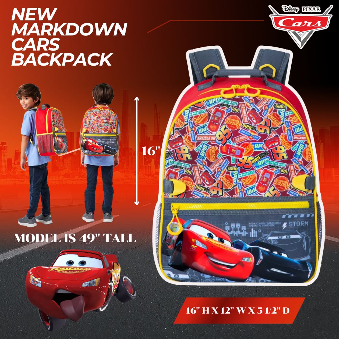 NEW!! กระเป๋าเป้สะพายหลัง นำเข้า🇺🇸 Disney Store Cars Backpack Backpack for School ปี 2024 ราคา 1,390 บาท