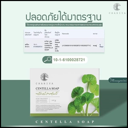 สบู่ใบบัวบก ชาริยา Centella Soap