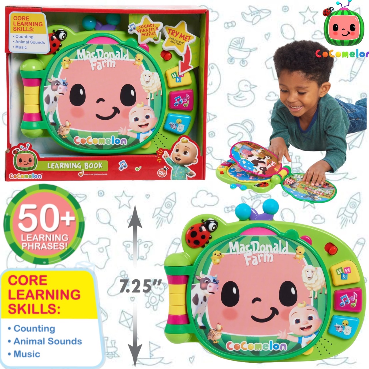 นำเข้า🇺🇸 หนังสือการเรียนรู้เชิงโต้ตอบ COCOMELON Interactive Learning Book ราคา 1250 บาท