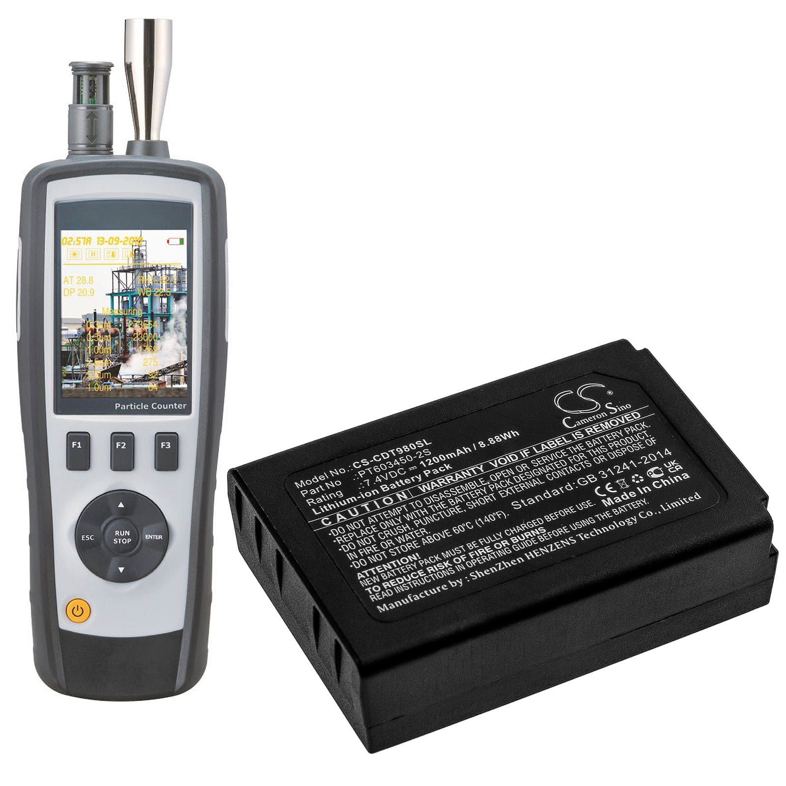 CEM รหัสสินค้าLithium Polimer Battery, 1200mAh 7.4V,CEM DT-9880 Series
