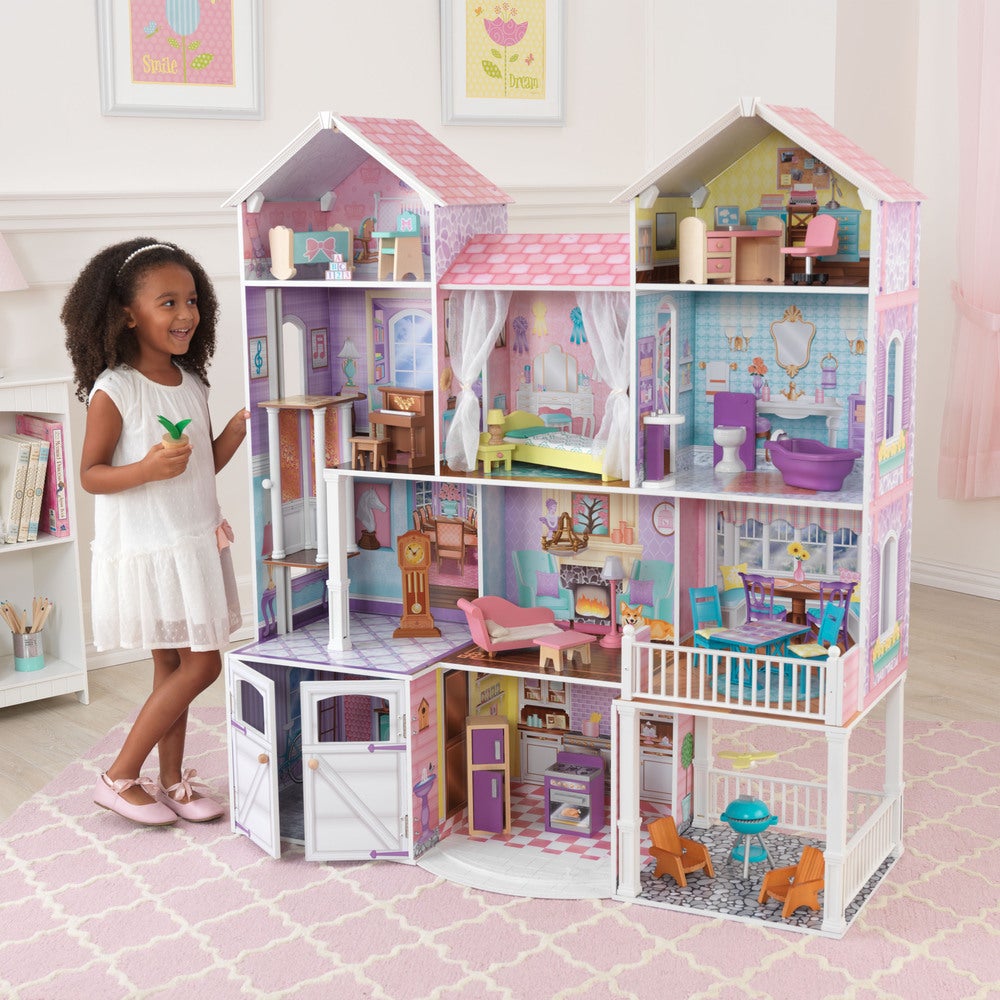 สินค้าใหม่!! KidKraft Country Estate Dollhouse with 31 Accessories บ้านตุ๊กตาคฤหาสน์ในเมือง หลังใหญ่ มาพร้อมกับเฟอร์นิเจอร์31ชิ้น มีเสียงและไฟเวลาเล่น