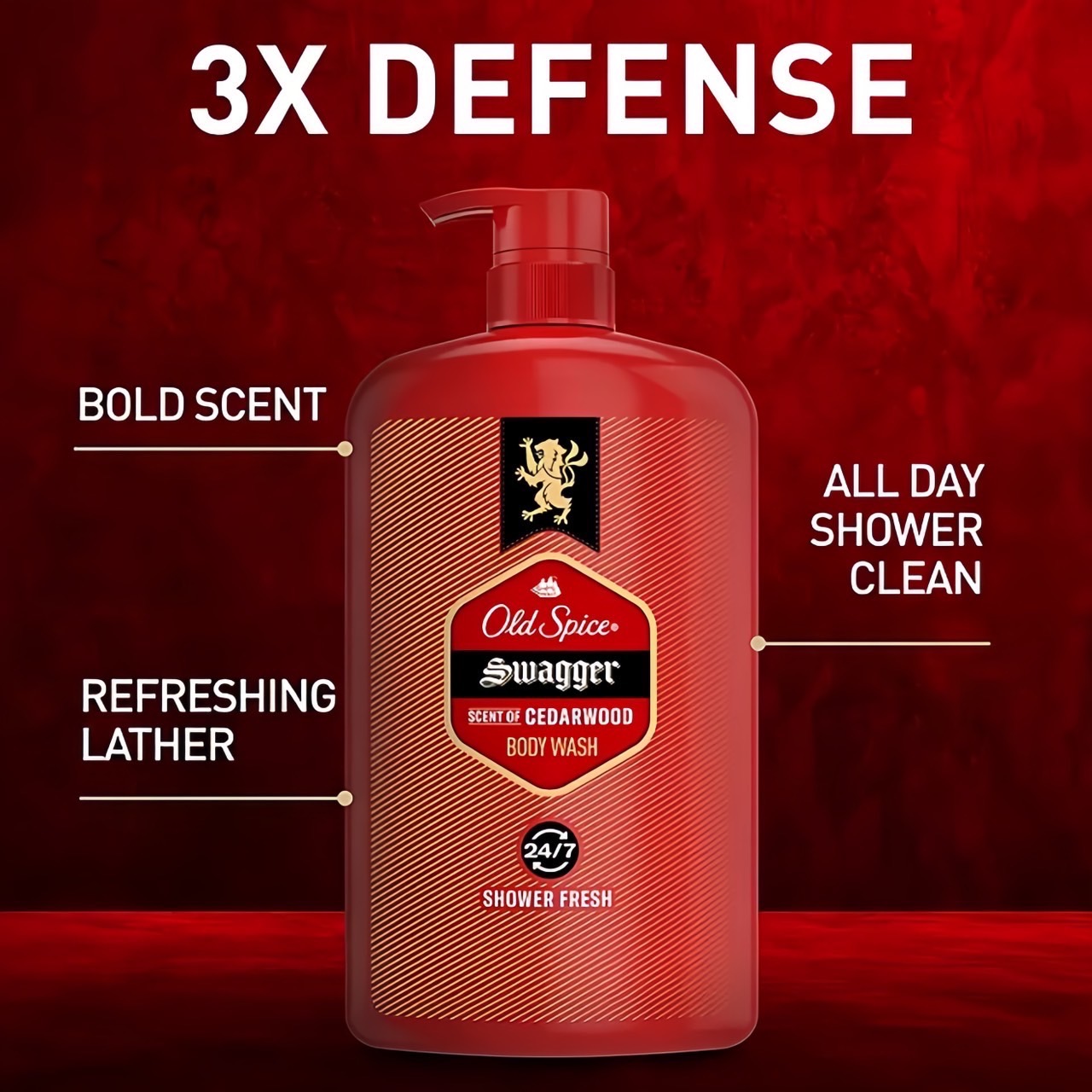นำเข้า🇺🇸 โฉมใหม่!!! หอมมากกลิ่นติดนาน Old Spice Swagger Body Wash for Men สบู่อาบน้ำ 33.4 ออนซ์ ขนาดจัมโบ้