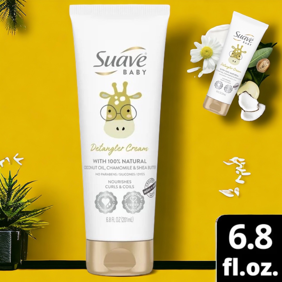 นำเข้า USA ครีมขจัดผมพันกัน Suave Baby Detangler Cream with Coconut Oil, Chamomile & Shea Butter, 6.8 oz ราคา 420 บาท