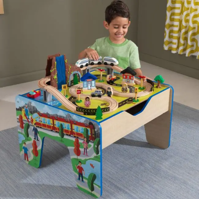 นำเข้า🇺🇸 โต๊ะรถไฟKidKraft Rocky Mountain Wooden Train Set , พร้อมอุปกรณ์เสริม 48 ชิ้น, ราคา 5,490 บาท