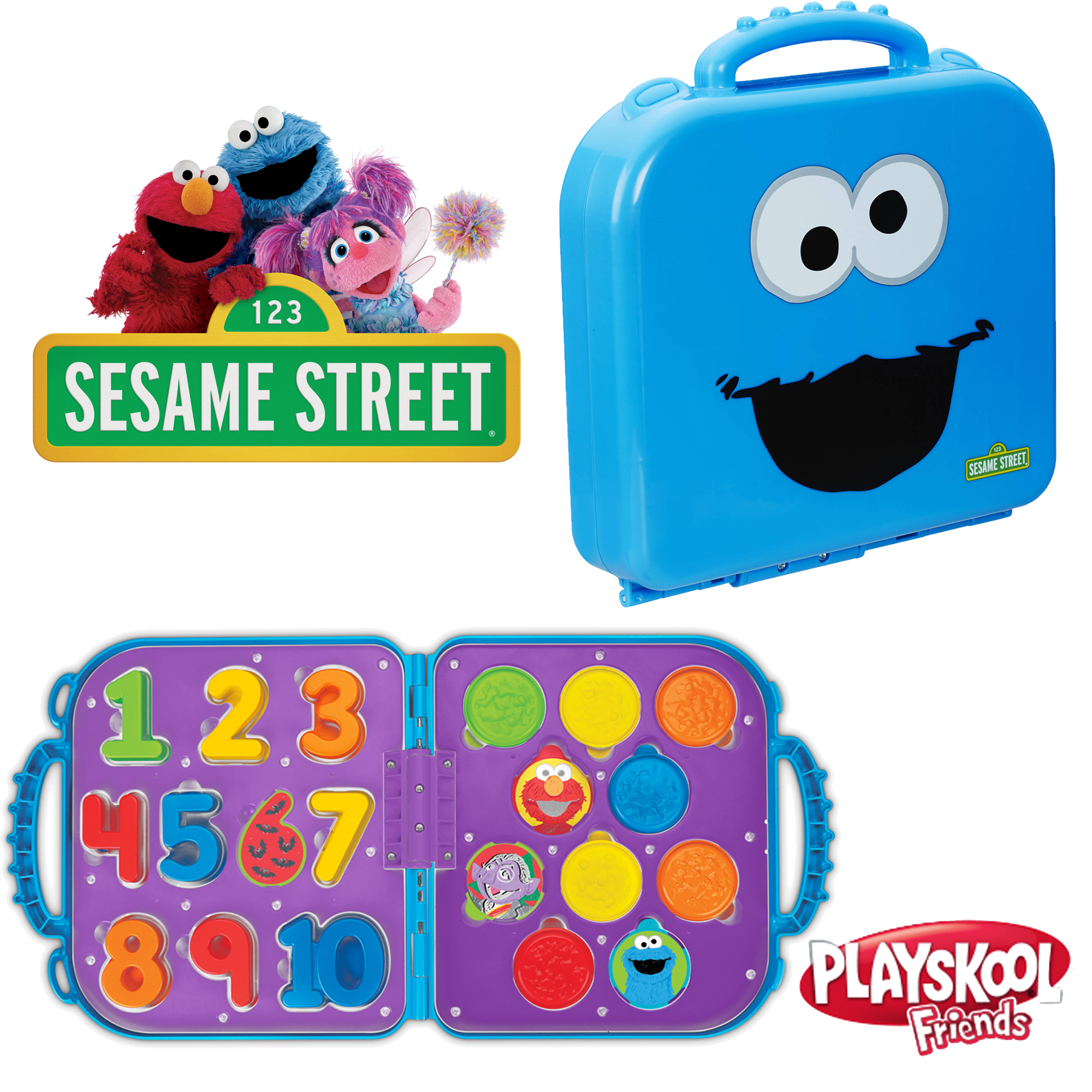 Playskool Sesame Street Cookie Monster's On the Go Numbers ชุดสอนหนังสือ การออกเสียง ตัวต่อตัวเลข 123 เอลโม่ยอดฮิต